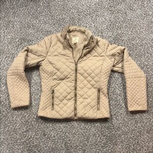 Elegant Tan Quilted Women's Puffer Jacket